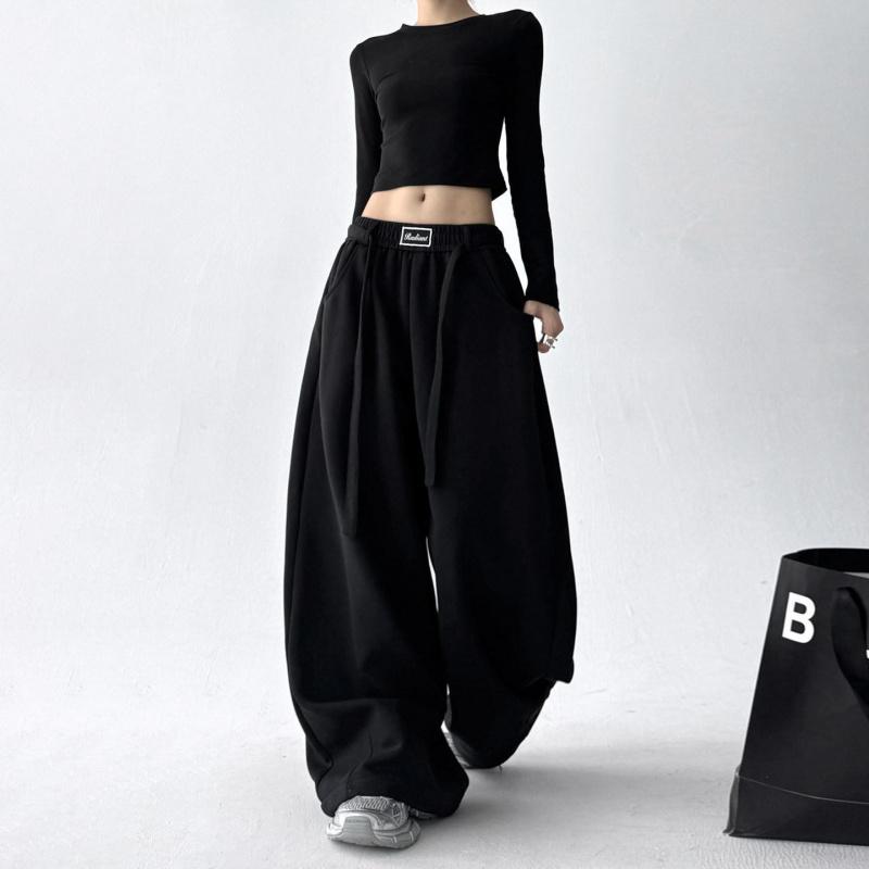 Women's Wide-Leg Casual Pants 2026 Spring/Autumn New Versatile Straight-Leg Slimming Loose Sports Trousers