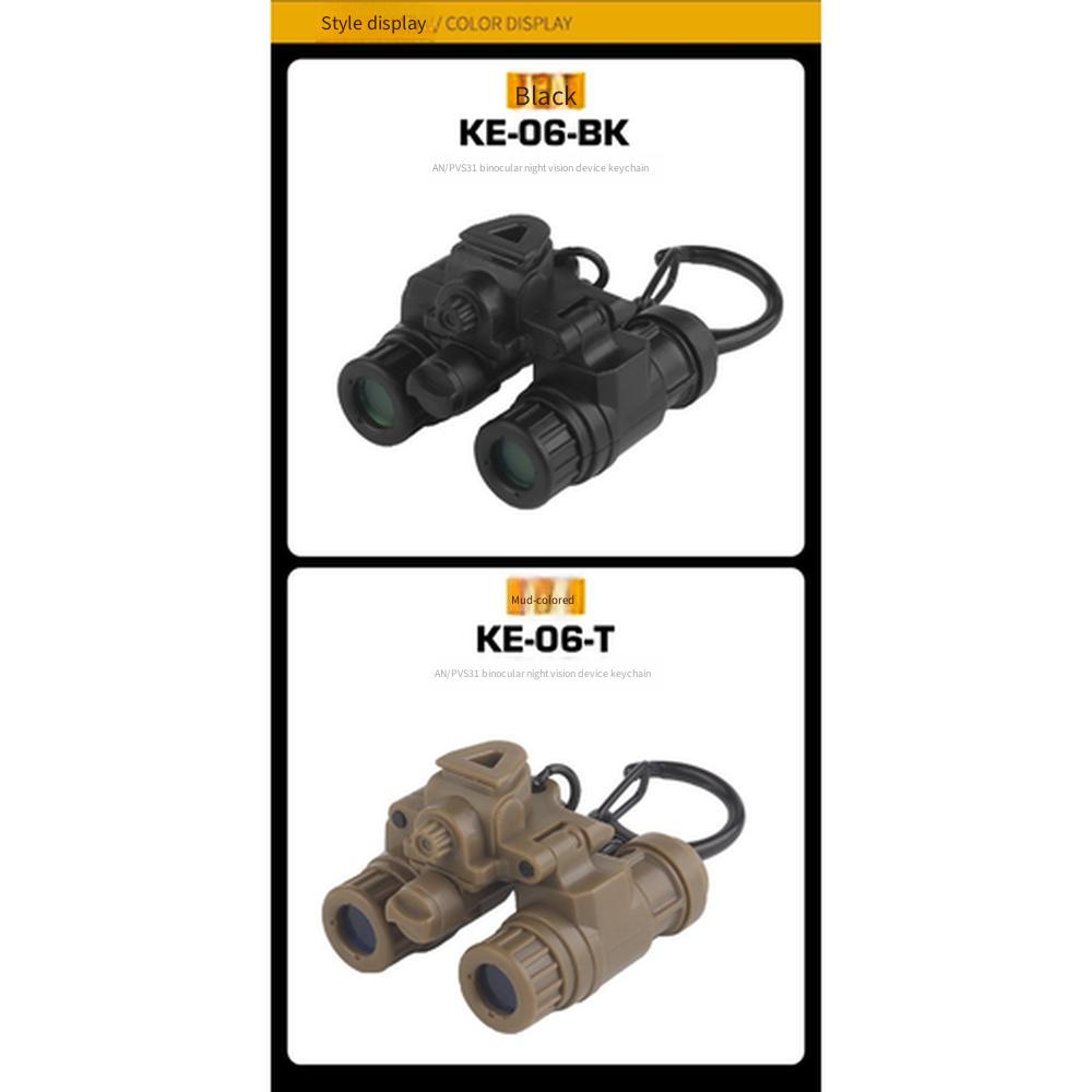 Tactical AN/PVS‑31 Replica Keychain, Mini Binocular Night Vision Dummy Model Pendant for Military Fan Collection Decoration