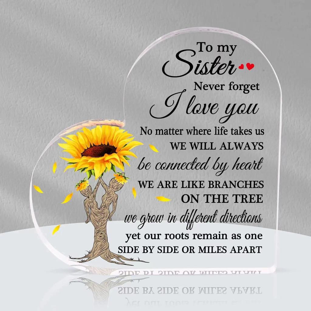 Heart Shape Acrylic Plaque Valentine's Day Gift Love Quote Keepsake for Wife Husband Couples Romantic Home Ornament