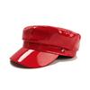 JYL DIY High-quality PU Newsboy Cap Glossy Sun Hat Faux Leather