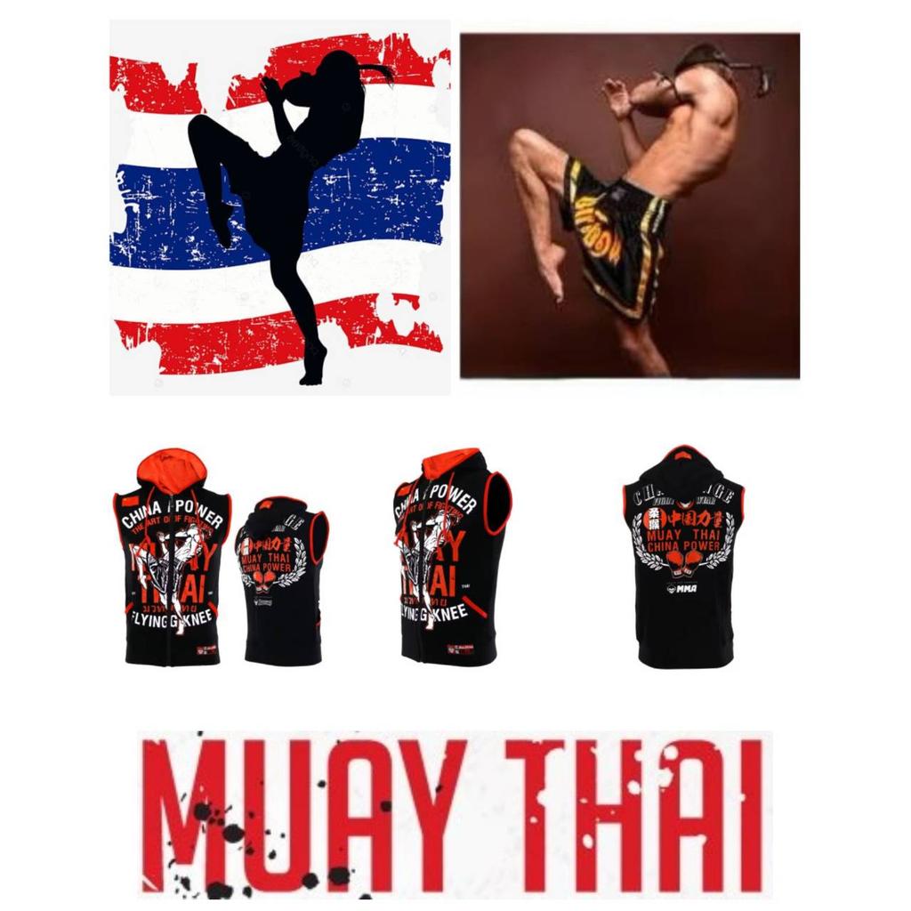 Muay Thai Kickboksing UFFC MMA Mixed Marcial Art Jakke Genser Hettegensere Menn Kvinner Barn Unisex Ermeløs Trykk Sport Gym Fitness Trening