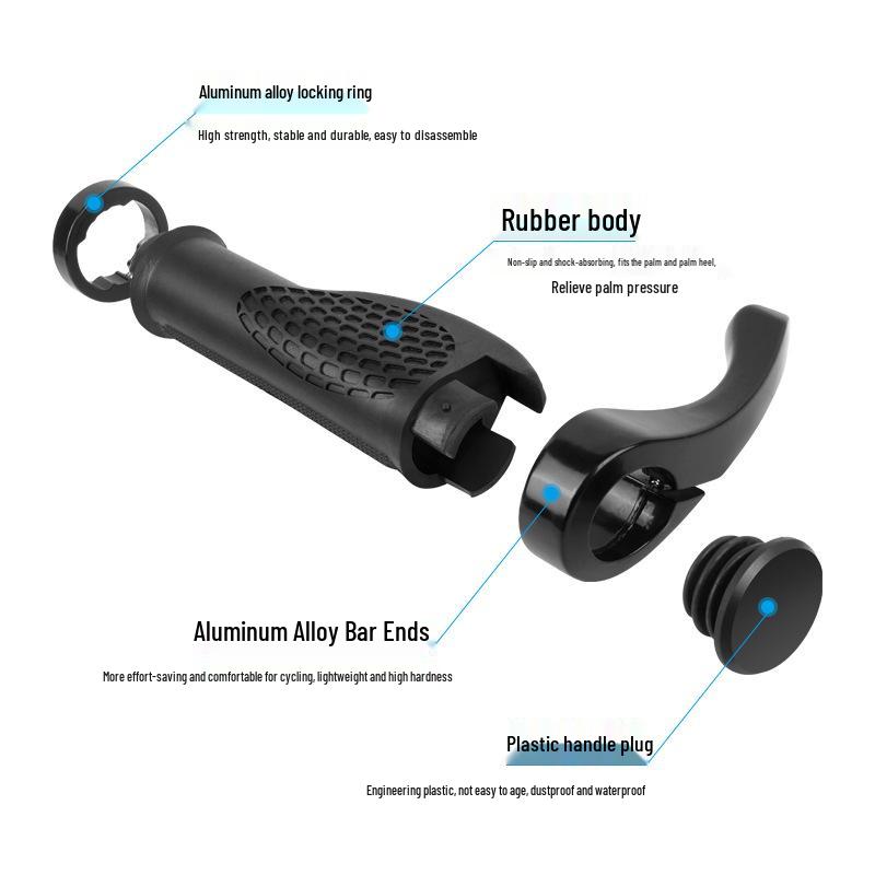 Poignées de Guidon en Caoutchouc Bullhorn pour VTT - Accessoires d'Extrémité de Guidon de Vélo