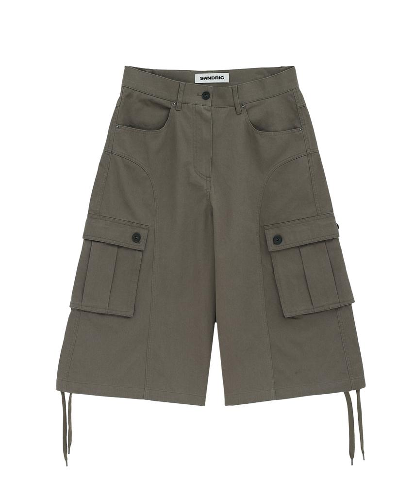 Saendeulig Cargo Bermuda Cotton Shorts_Khaki Beige
