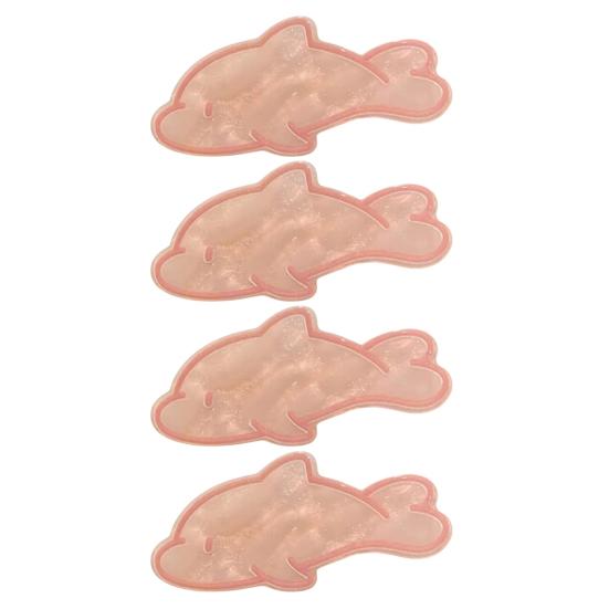 4Pcs Girl Hairpin Macaron Color Ocean Fish Shape Acrylic Hair Clips Smooth Rounded Edges Daily Styling Hair Accessory