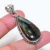 Natural Labradorite Gemstone Handmade 925 Sterling Silver Pendant 1.97" AP-15687