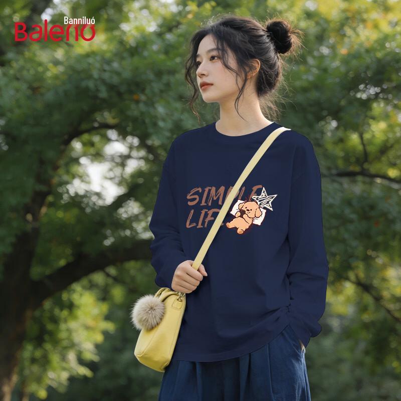 Baleno Women's Pure Cotton Long-Sleeve Puppy Graphic T-Shirt