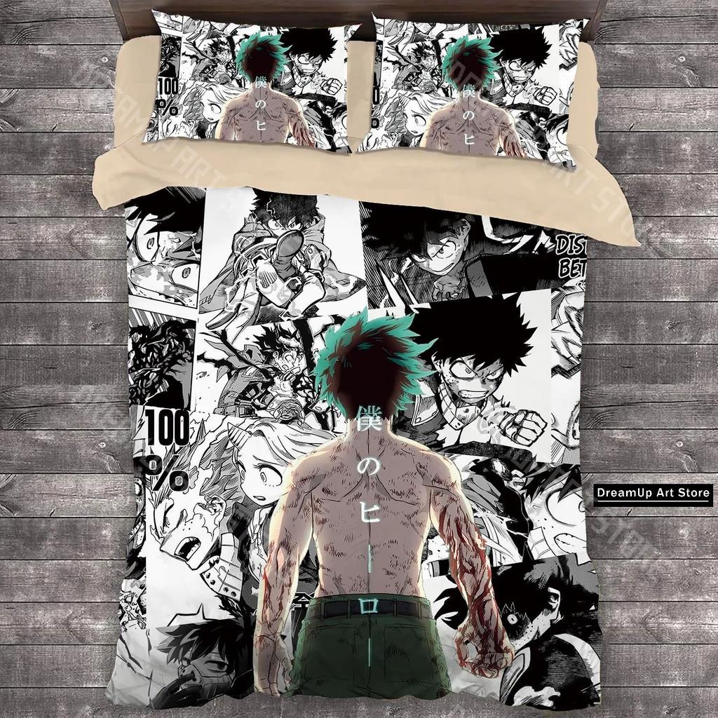 3D Print MANGA Anime My Hero Academia Bedding Set Boys Girls Twin Queen Full Size Duvet Cover Pillowcase Bed Adult Bedroom