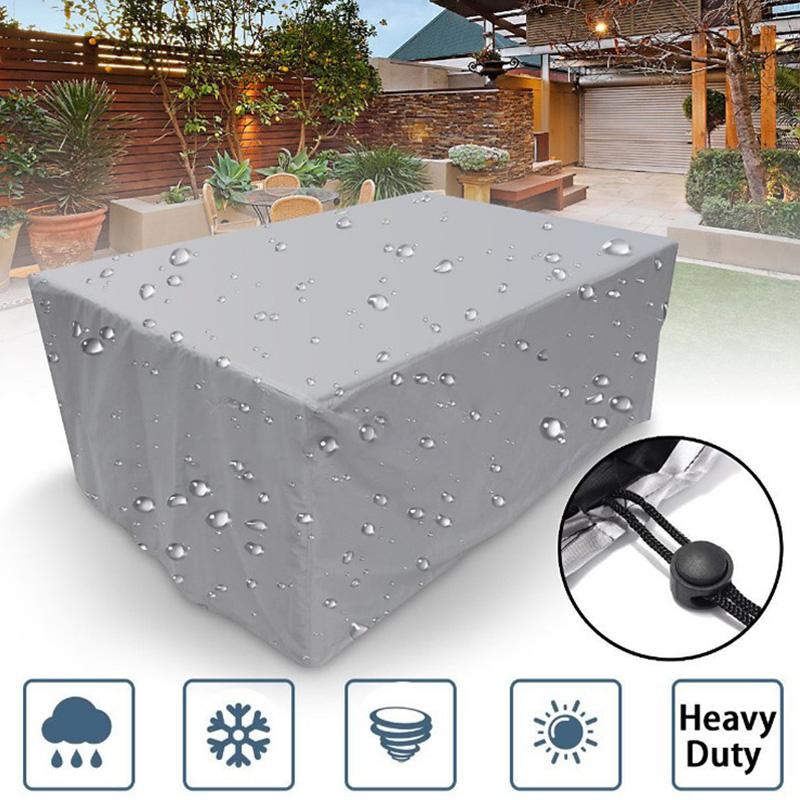 

115x115x70CM Waterproof Oxford Cloth Table Chair Cover for Outdoor Patio Silver