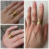 Chic Geometric 15MM Stainless Steel Gold Color Rings for Women, Girls Birthday Party Statement Gift To Her Metal Jewelry