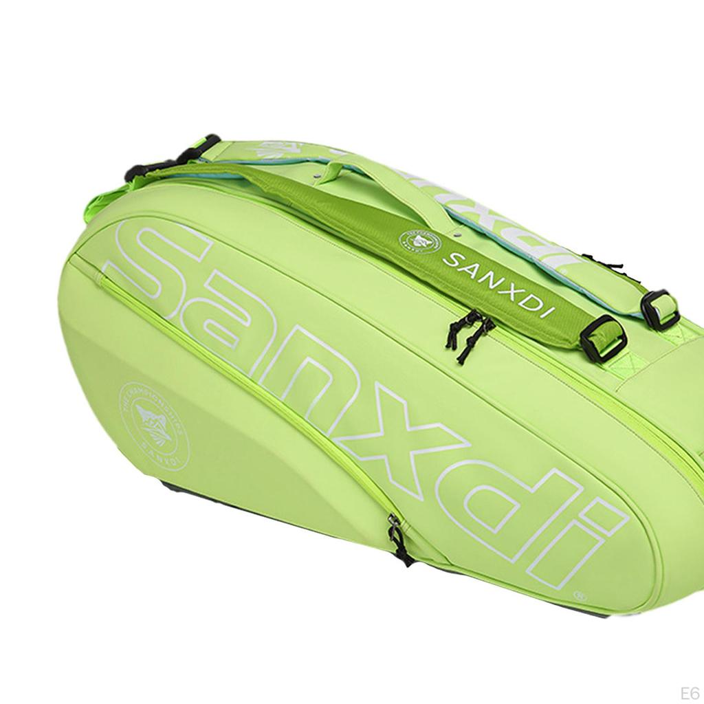 Tennis Bag Backpack Padding Shoulder Strap with Shoe Compartment for Workout White