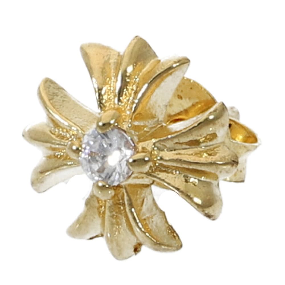 

Gin no Zirconia Flare Cross Silver 925 Stud Earrings 1P Single Ear Cross Earrings Gold Coating Gold Cross Simple [Shinjuku Kura] золотий