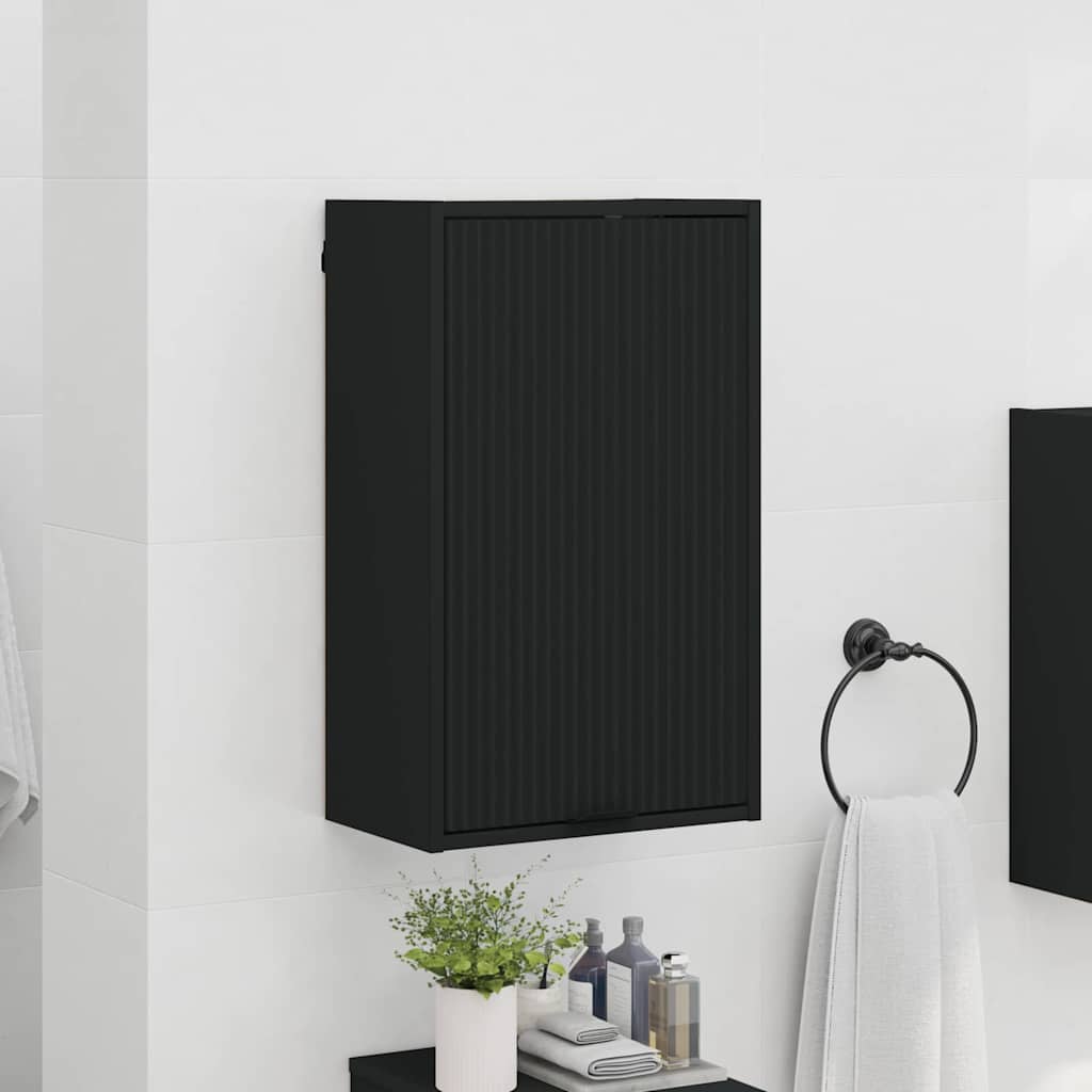 Bathroom Cabinet Wall Mounted Black 39 x 23.5 x 65 cm
