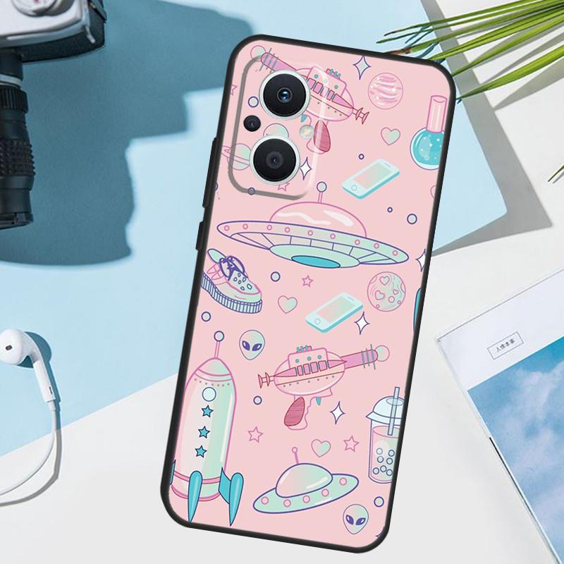 Alien Kawaii Art Cover For OPPO Reno 14F 13F 12F 11 F 10 12 13 14 Pro 7 8 Lite OPPO Find X9 X8 X6 X5 Pro Case