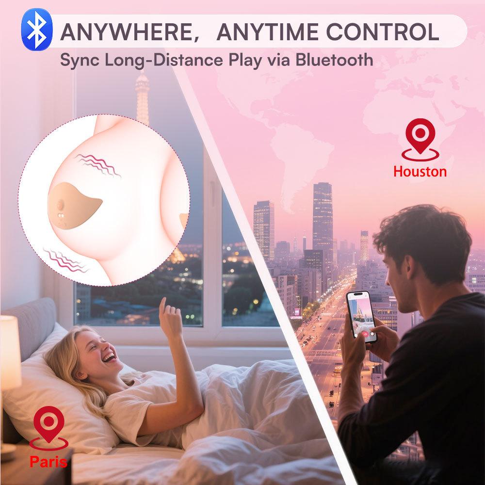 Wireless Remote Control Wearable Nipple Stimulator, Vibrating Breast Massager for Foreplay and Intimate Pleasure