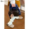 Women's Retro Coffee Bowling Bag - New 2024 Autumn/Winter Single Shoulder Crossbody with High Quality Texture