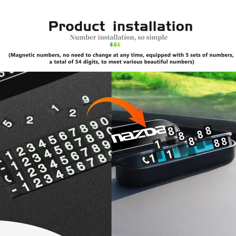 Fashion Car Temporary Parking Phone Number Plate Park Tool Accessories For Mazda 2 3 5 6 Axela Atenza Allegro CX3 CX5 CX7 CX9 W4