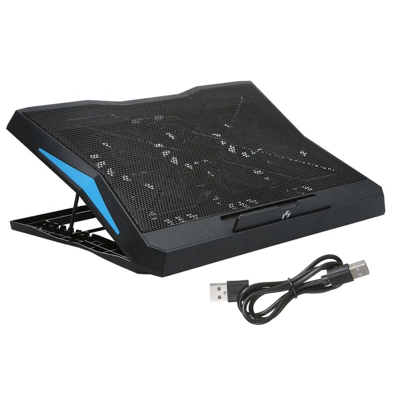 Under 17inch Laptop Cooling Pad with 6 Fans,6 Height Adjustable Stand,Laptop Cooler With Mobile Phone holder