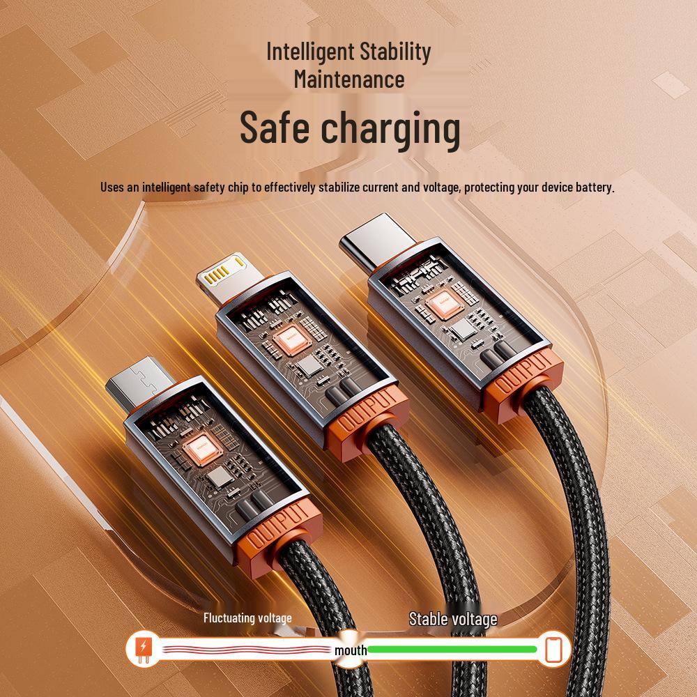 Toocki 3-in-1 Charging Cable for Samsung, Huawei, Apple 14/13 - Multi-Device Data and Charging Cable.