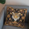 2D Stylish Leopard & Floral Patterned Pattern Cushion Cover Suitable For Sofa Bedroom Car Pillow Cover