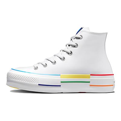 Chuck Taylor All Star Lift High Pride - Stolz zu sein Unisex-Sneaker Weiß Frischgelb Knalligblau A06031C