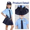 Fantasia de Policial Moerstar para Crianças, Meninas, Halloween, Uniforme de Policial, Conjunto de 5 Peças, Inclui Vestido, Chapéu, Cinto, Gravata e Algemas, Perfeito para