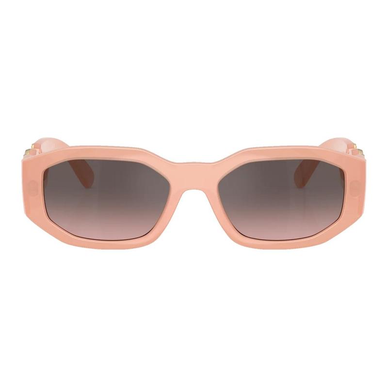 Versace Logo Detail Injection Molded Rectangular Sunglasses Women's Pink 17558282 0VE4361 539258-Pink 53