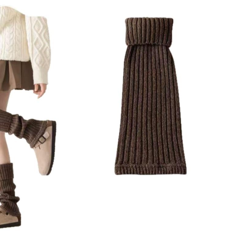 Wool Sock Hoods, White Leg Covers, Slimming Effect. Pair with Boodles Shoes. Winter Thick and Warm Leg Socks.