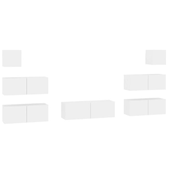VidaXL Ensemble de meubles TV 7 pcs Blanc Bois d'ingénierie 3114542