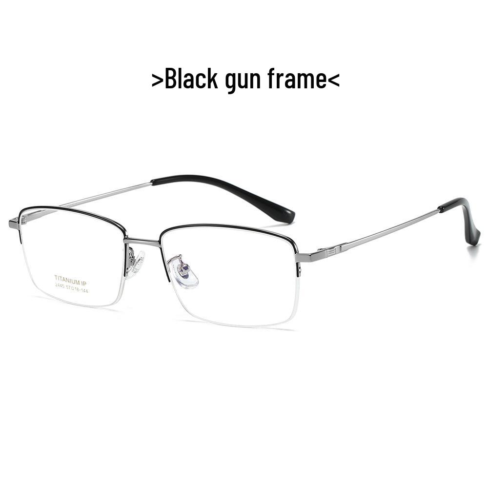 2024 Ultra-light Fashionable Square Semi-rim Titanium Blue Light Blocking Myopia Glasses