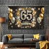 A 65th birthday party poster, multifunctional polyester celebration background, elegant event decorations