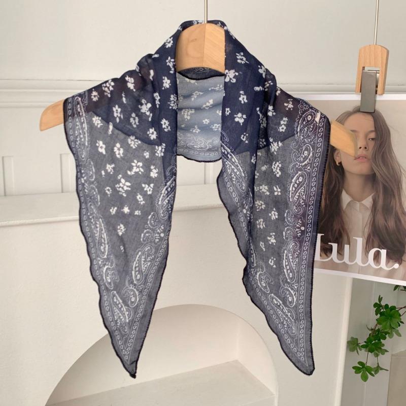 Cashew Flower Silk Scarf, Scarf, New Retro Headscarf, Headband, Jeans, Waist Accessories, Triangular Scarf, Waist Fart Curtain.