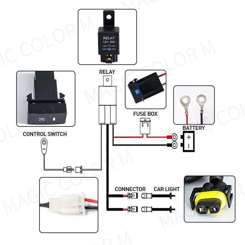 Wires Harness For Car Fog Light Socket Switch Indicator for Toyota Honda Nissan Mitsubishi Ford Suzuki Kia Car Accessories 12V