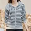 Navava Women Casual Striped Long Sleeve Hoodie Jacket Nc409