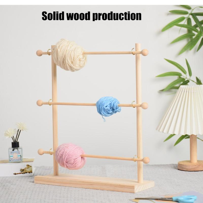 3 Tiers Ribbon Holder Crochet Yarn Holder Ribbon Storage Organizers Rack Yarn Dispenser Knitting Supplies for Craft
