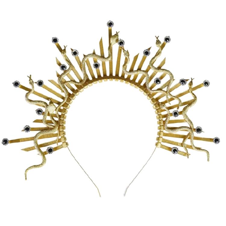 Dark Tone Snake Headpiece Gothic Theme Event Accessory Cosplay Headband Cosplay Hairpieces Party Wear For Individuality