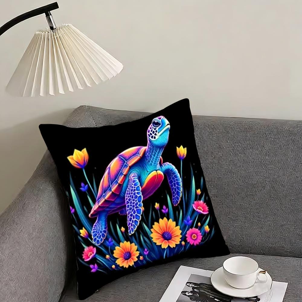 

Hawaiian turtle Cushion Cover Pillowcase Ultra Soft Skin Friendly Fabric Cloud Like Comfort Concealed Zipper 30x30cm