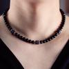 Neue Herren Halskette Schwarzer Lava Onyx Obsidian Stein 19 Zoll Choker Halsband Energie Yoga Meditation Heilung Schmuck Hals Zubehör