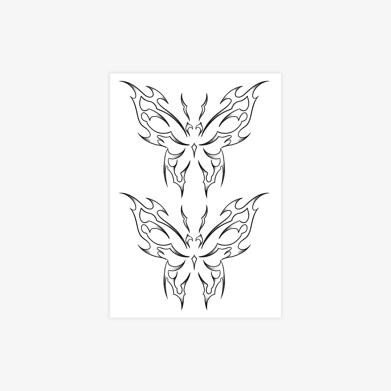 Tattoo Sticker Simple Butterfly Line Tattoo Sticker Disposable Temporary Tattoo Sticker 7*10