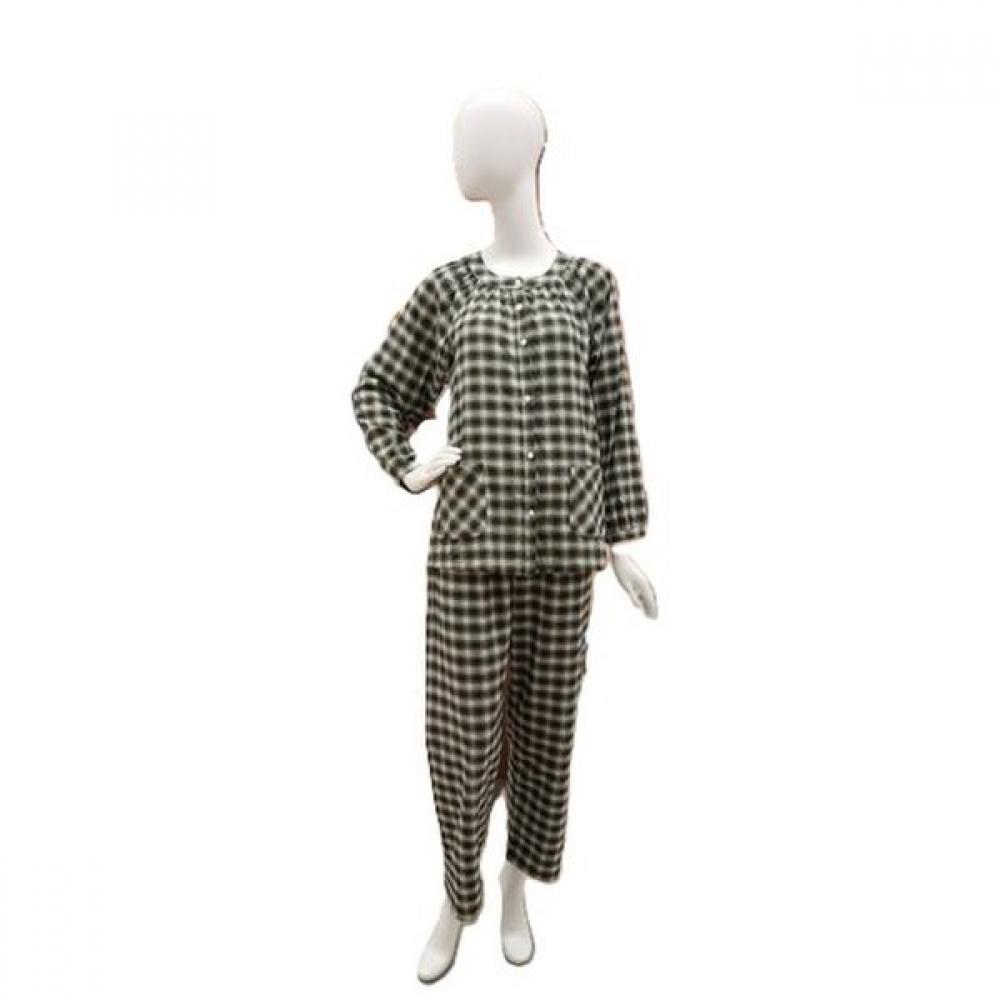 Barbara Women S Khaki Check Cotton Fleece Homewear Pajama Awp4589r 85