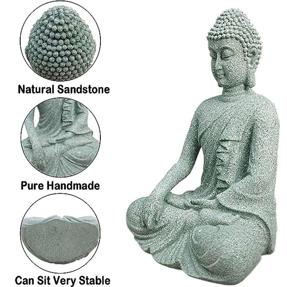 Craft Fish Tank Statue Sandstone Buddha Figurine Buddha Zen Sculpture  Fish Tank Accessories