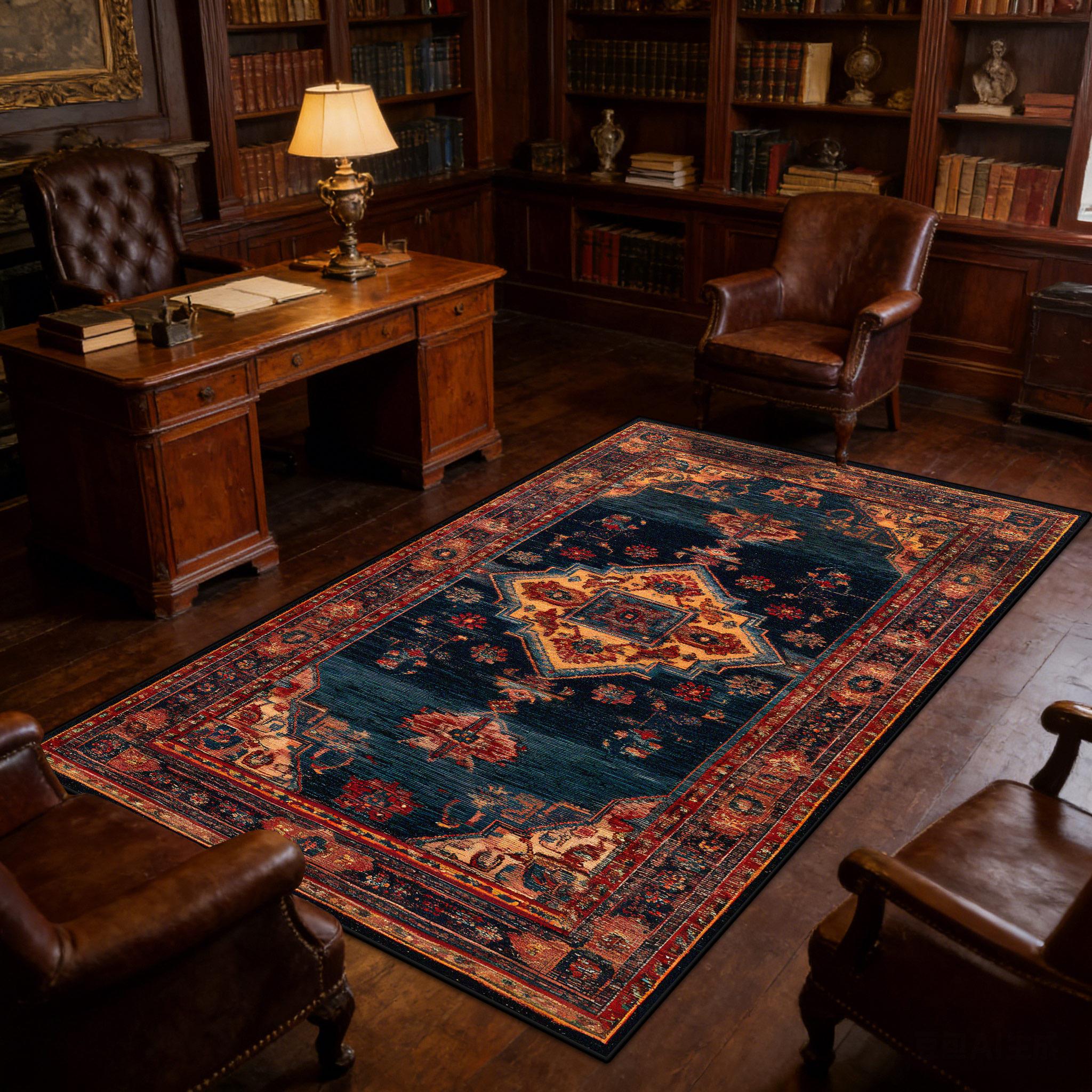 

Retro Persia Carpet Living Room Home Decoration Boho Bedside Rugs for Bedroom Large Area Non-Slip Mats Washable Lounge Rug Tapis 60x90cm