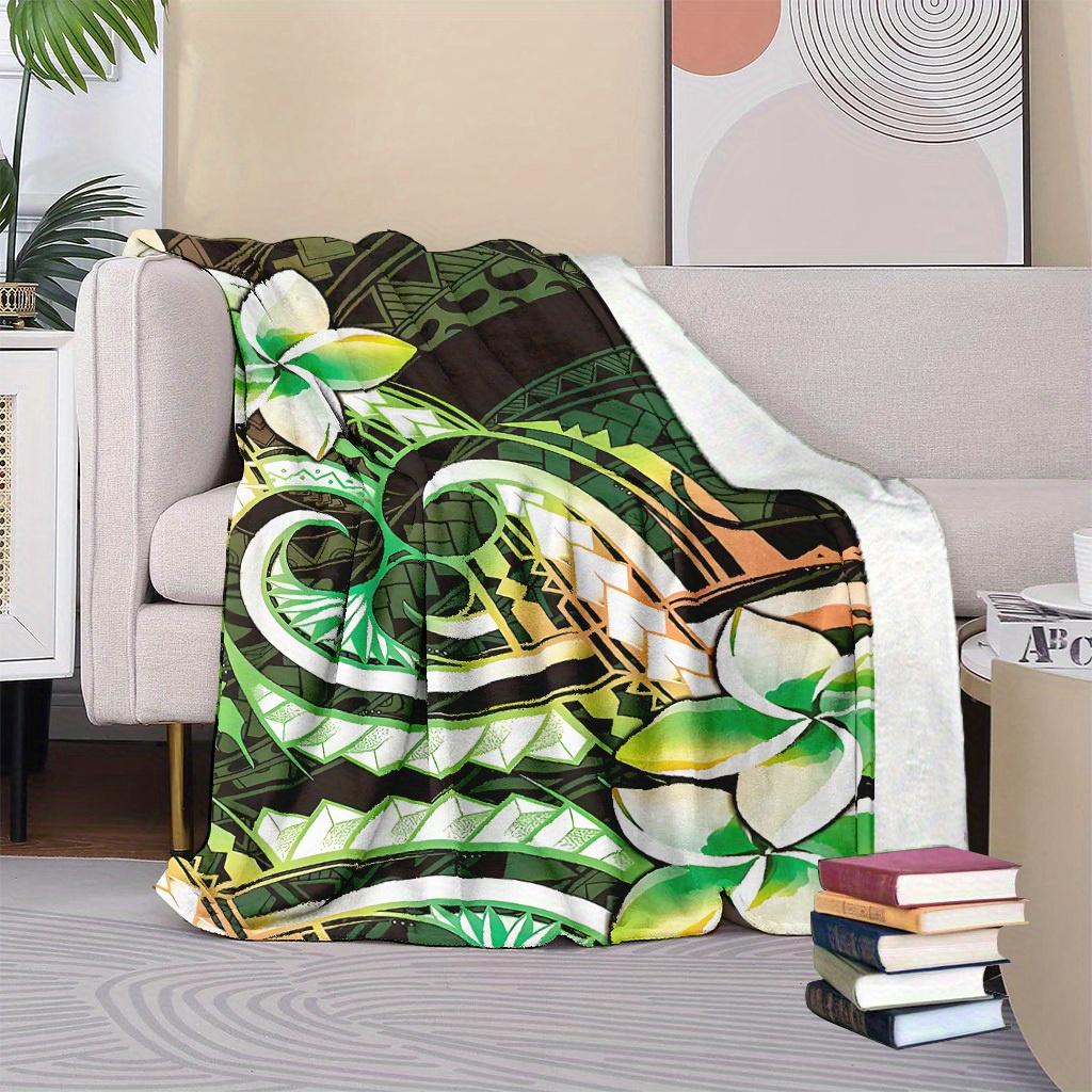 Polynesian tribal patterns Blanket for Sofa Bed Travel Camping Living Room Office Conditioning Blanket for All Seasons Gifts