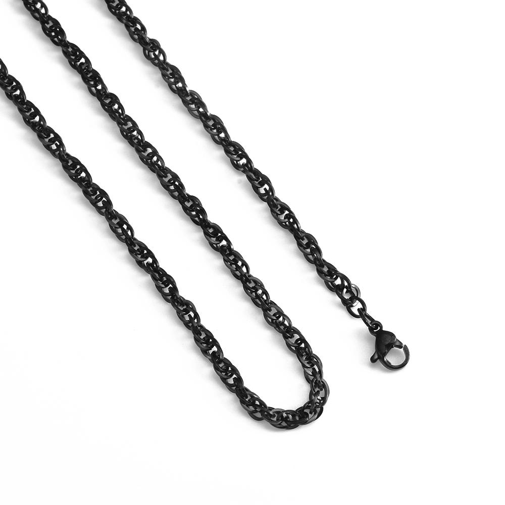 1 piece Width 3mm Stainless steel Double Cable Square Chain Men Women Necklace Jewelry Length 21-80cm