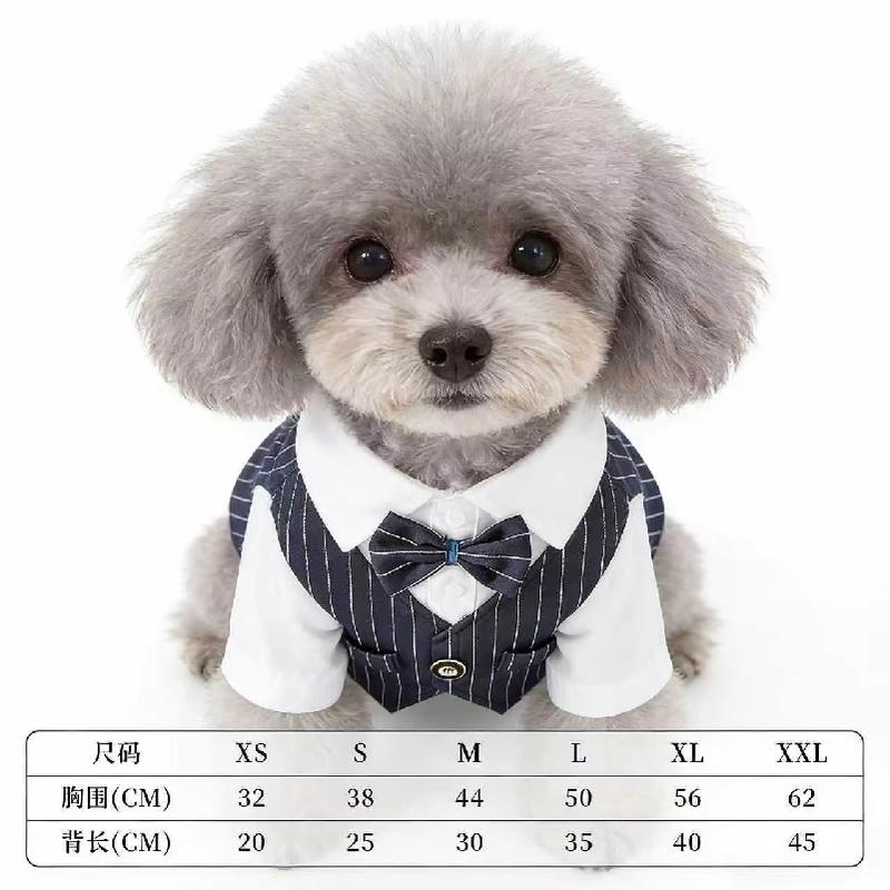 Pet Dog Spring Suit Wedding Tuxedo Shirt Vest Gentleman Costume for Teddy Bichon Small Dogs