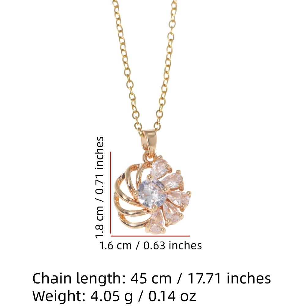 Flower Shape Pendant Necklace for Women Golden Stainless Steel Clavicle Chain Wedding Party Daily Wear Jewelry Accessories