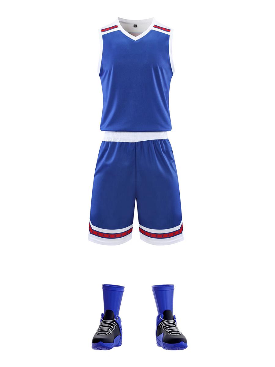 

Мужской тренировочный комплект баскетбольной команды для студентов колледжа L синий