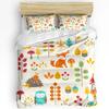 Christmas Cartoon Owl Duvet Cover Bed Bedding Set For Double Home Textile Quilt Cover Pillowcases Bedroom Bedding Set (No Sheet)