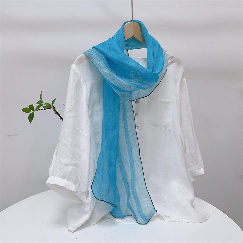 

Long Extended Diamond Scarf Women Sunscreen Scarf Irregular Linen Neckerchief Shawls 60x180cm
