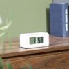 Fuji Boeki Table Clock, Radio-Controlled Digital Alarm Clock, Flip-Style, Snooze Alarm, Backlight, Retro Pop White 60694