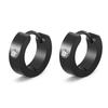 1 Pair Punk Titanium Steel Ear Clip/Ear Stud Earrings For Men Women Black Pierced/No Pierced Fake Ear Circle Pop Jewelry